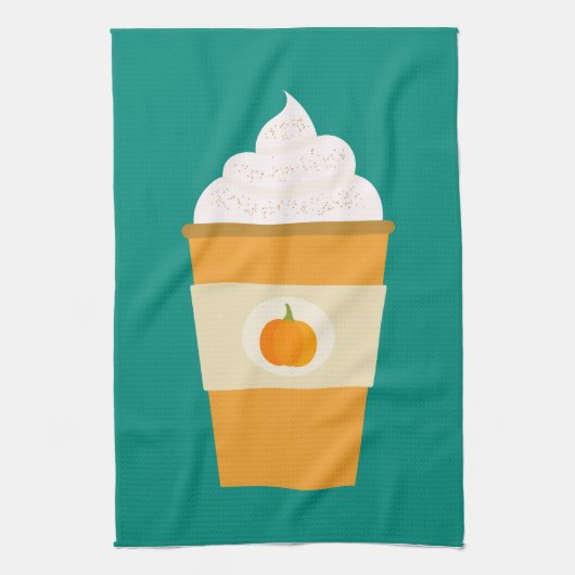 Linge De Cuisine Café en latte d'épice citrouille (Vertical)