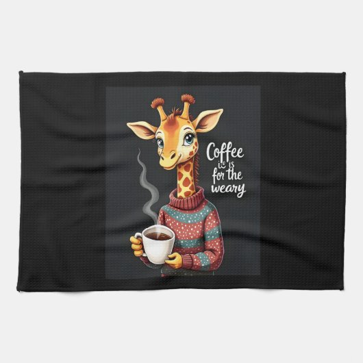 Linge De Cuisine Café est pour Weary Funny Giraffe Lover café (Horizontal)