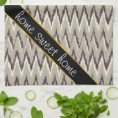 Linge De Cuisine Café et Sage iKat ZigZag Motif (Plié)