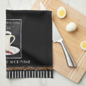 Linge De Cuisine Café Fèves Latte Noir Blanc Chocolat Shop (Quart Plié)