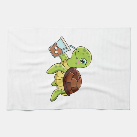 Linge De Cuisine Café glacé tortue (Horizontal)