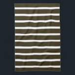 Linge De Cuisine Café Mocha Neutral Stripes<br><div class="desc">Motifs à bandes horizontales dans une palette de couleurs chaudes et neutres.</div>