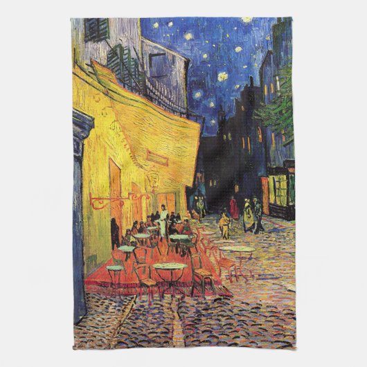 Linge De Cuisine Café Terrasse à la nuit par Vincent van Gogh (Vertical)