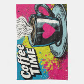 Linge De Cuisine "Café Time" Vibrant Pop Art Conception de Mug (Vertical)