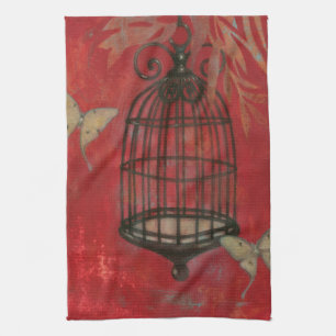 Linge De Cuisine Cage à oiseaux décorative avec des papillons