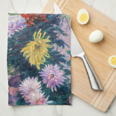 Linge De Cuisine Caillebotte - Chrysanthèmes blanc et jaune (Quart Plié)