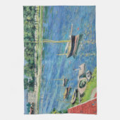 Linge De Cuisine Caillebotte - Seine à Argenteuil, Bateaux à l'ancr (Vertical)