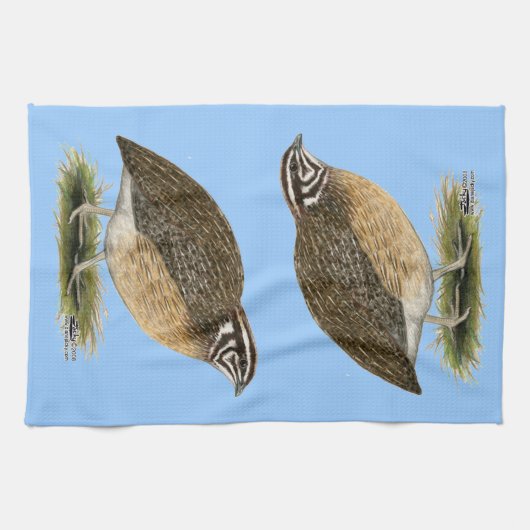 Linge De Cuisine Cailles de pharaon de Coturnix (Horizontal)