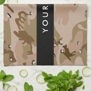 Linge De Cuisine Cailloux du Camouflage du désert, Votre nom, Perso