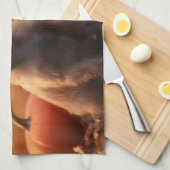 Linge De Cuisine Cairn Terrier Chiot Automne Citrouille de plaisir (Quart Plié)