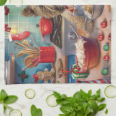 Linge De Cuisine Cairn Terrier Gîtes de vacances : Noël festif (Plié)