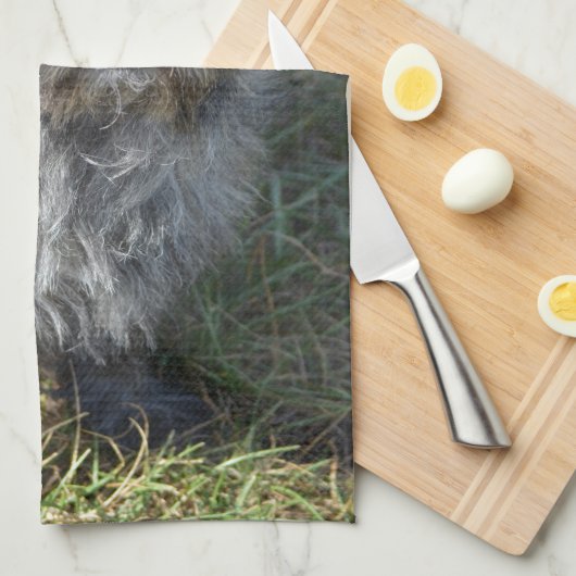 Linge De Cuisine Cairn Terrier noir (Quart Plié)