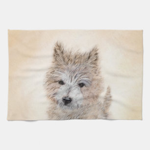 Linge De Cuisine Cairn Terrier Peinture Chiot - Art Chien original