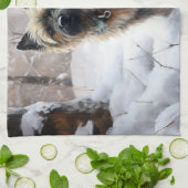 Linge De Cuisine Cairn Terrier Qu'Il Neige Noël (Plié)