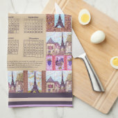 Linge De Cuisine Calendrier 2023 Paris Tour Eiffel Pointillisme Art (Quart Plié)