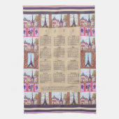 Linge De Cuisine Calendrier 2023 Paris Tour Eiffel Pointillisme Art (Vertical)