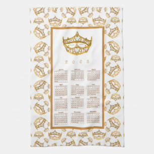 Linge De Cuisine Calendrier 2023 Queen Hearts Gold Crown Tiara Bord