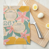 Linge De Cuisine Calendrier 2026 - agrumes & fleurs (Quart Plié)