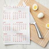 Linge De Cuisine Calendrier 2026 avec des fleurs (Quart Plié)
