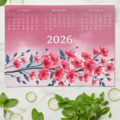 Linge De Cuisine Calendrier 2026 avec fleurs (Plié)