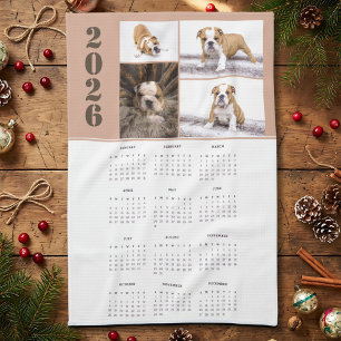 Linge De Cuisine Calendrier 2026 Collage Photo Chien Animal 4