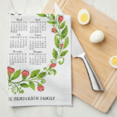 Linge De Cuisine Calendrier 2026 Cute Floral (Quart Plié)