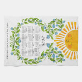 Linge De Cuisine Calendrier 2026 Fleurs Bleues Bleues Bleues Bleues (Horizontal)