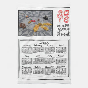 Linge De Cuisine Calendrier 2026 Imagine Peace Photo LOVE Police de