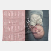 Linge De Cuisine Calendrier 2026 Nom de Script Photo Rose Poussiére (Horizontal)
