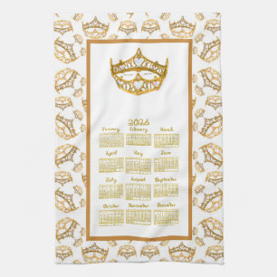 Linge De Cuisine Calendrier 2026 Reine de Cœur Couronne d'Or Fonte
