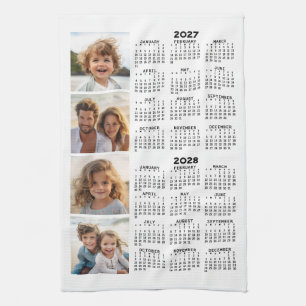 Linge De Cuisine Calendrier 2027 2028 avec 4 collages de photos