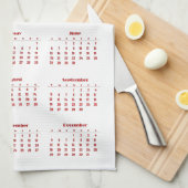 Linge De Cuisine Calendrier 2027 avec des fleurs (Quart Plié)