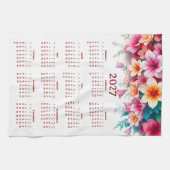 Linge De Cuisine Calendrier 2027 avec des fleurs (Horizontal)