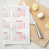 Linge De Cuisine Calendrier 2027 avec des fleurs (Quart Plié)
