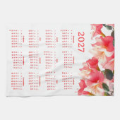 Linge De Cuisine Calendrier 2027 avec des fleurs (Horizontal)