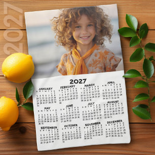 Linge De Cuisine Calendrier 2027 avec photo - Vue annuelle - Noir B