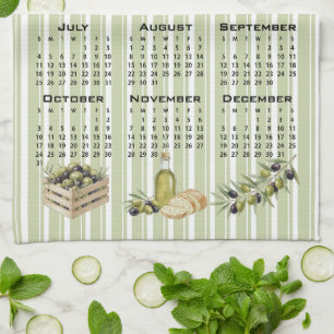 Linge De Cuisine Calendrier 2027, Olives Méditerranéennes, Rayures