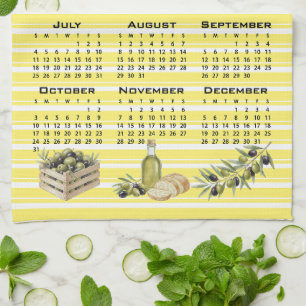 Linge De Cuisine Calendrier 2027, Olives Méditerranéennes Rayures J