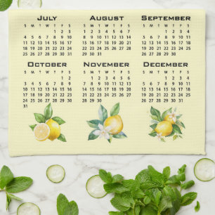 Linge De Cuisine Calendrier 2027 Style Italien Citrons Jaune