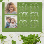 Linge De Cuisine Calendrier avec 4 photo Collage - Vert (Plié)