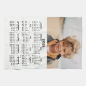 Linge De Cuisine Calendrier avec photo - Vue année - Blanc noir (Horizontal)