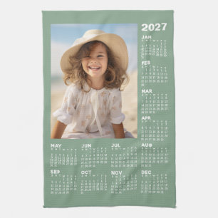 Linge De Cuisine Calendrier avec photo vue annuelle moderne minimal