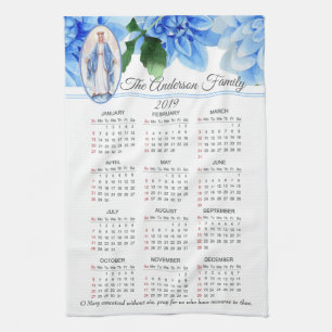 Linge De Cuisine Calendrier béni par 2019 de Vierge Marie