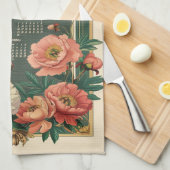 Linge De Cuisine Calendrier cadeau Art Nouveau Peony 2025 (Quart Plié)