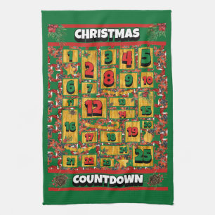 Linge De Cuisine Calendrier de l'Avent de Noël Boxer Dog Countdown