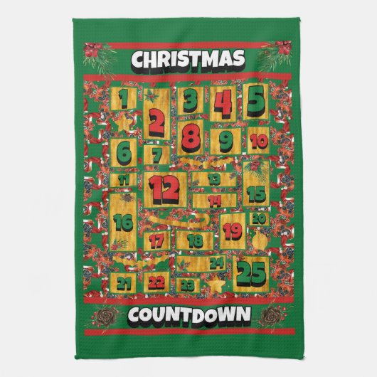 Linge De Cuisine Calendrier de l'Avent de Noël Boxer Dog Countdown (Vertical)
