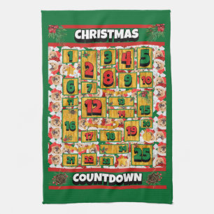 Linge De Cuisine Calendrier de l'Avent de Noël Chow Chow pour Chien