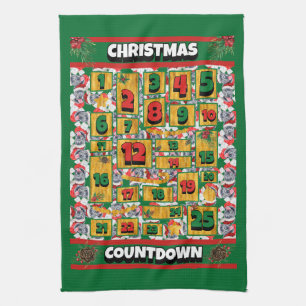 Linge De Cuisine Calendrier de l'Avent de Noël pour chien Cane Cors