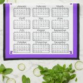 Linge De Cuisine Calendrier de tissu de 2016 violettes (Plié)