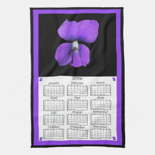 Linge De Cuisine Calendrier de tissu de 2016 violettes